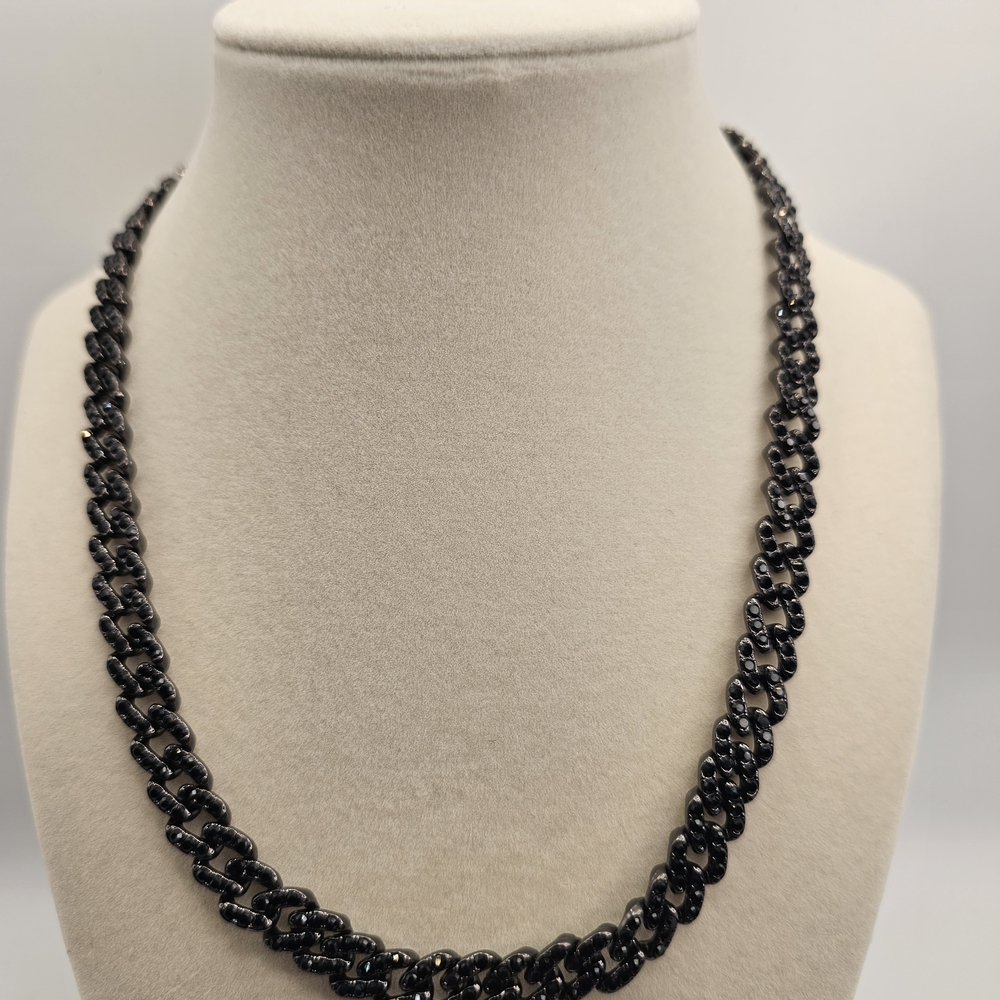 18 Inch Black Rhodium With Black CZ